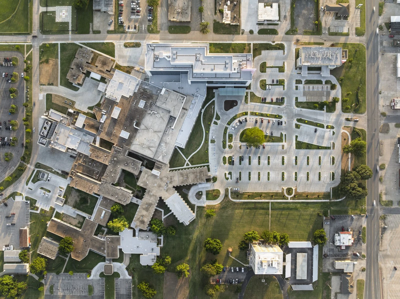 Overhead view of the St. Francis campus in Muskogee