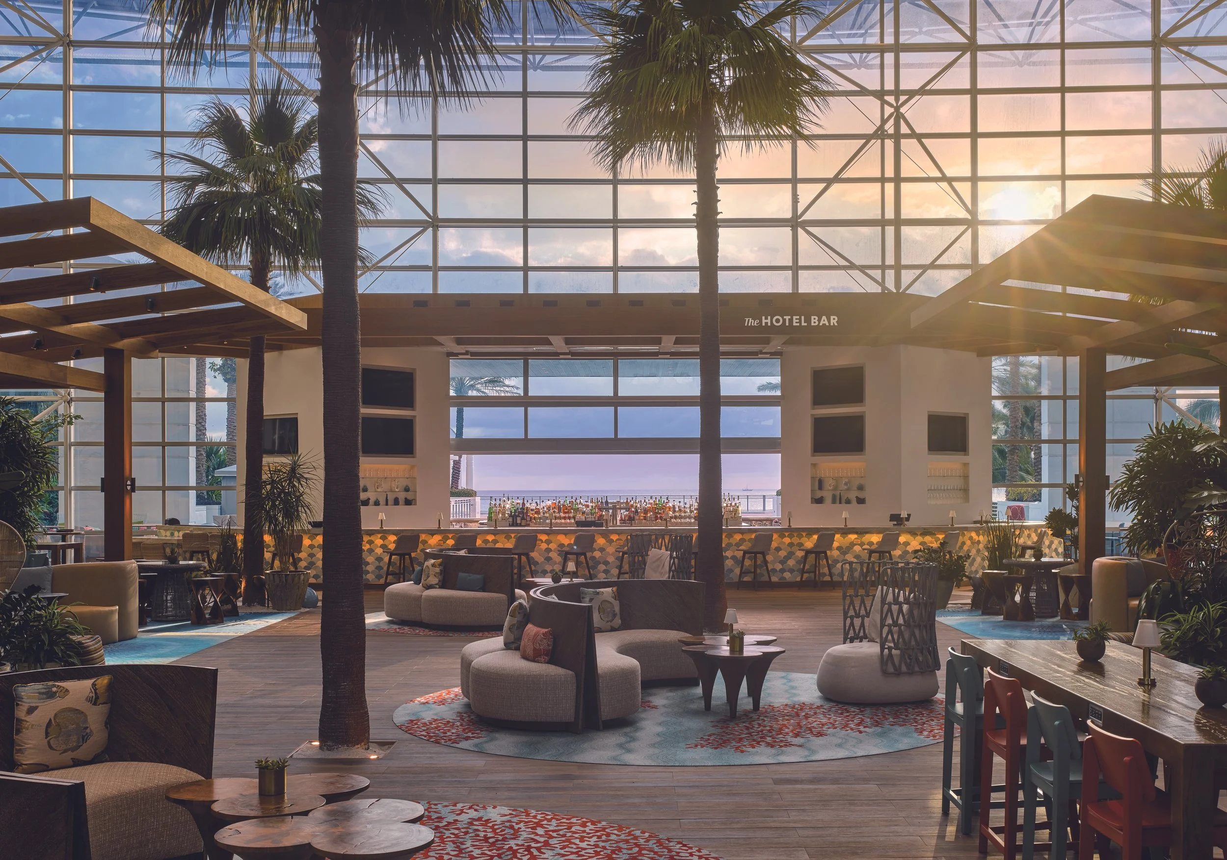 Diplomat hotel bar and lobby.