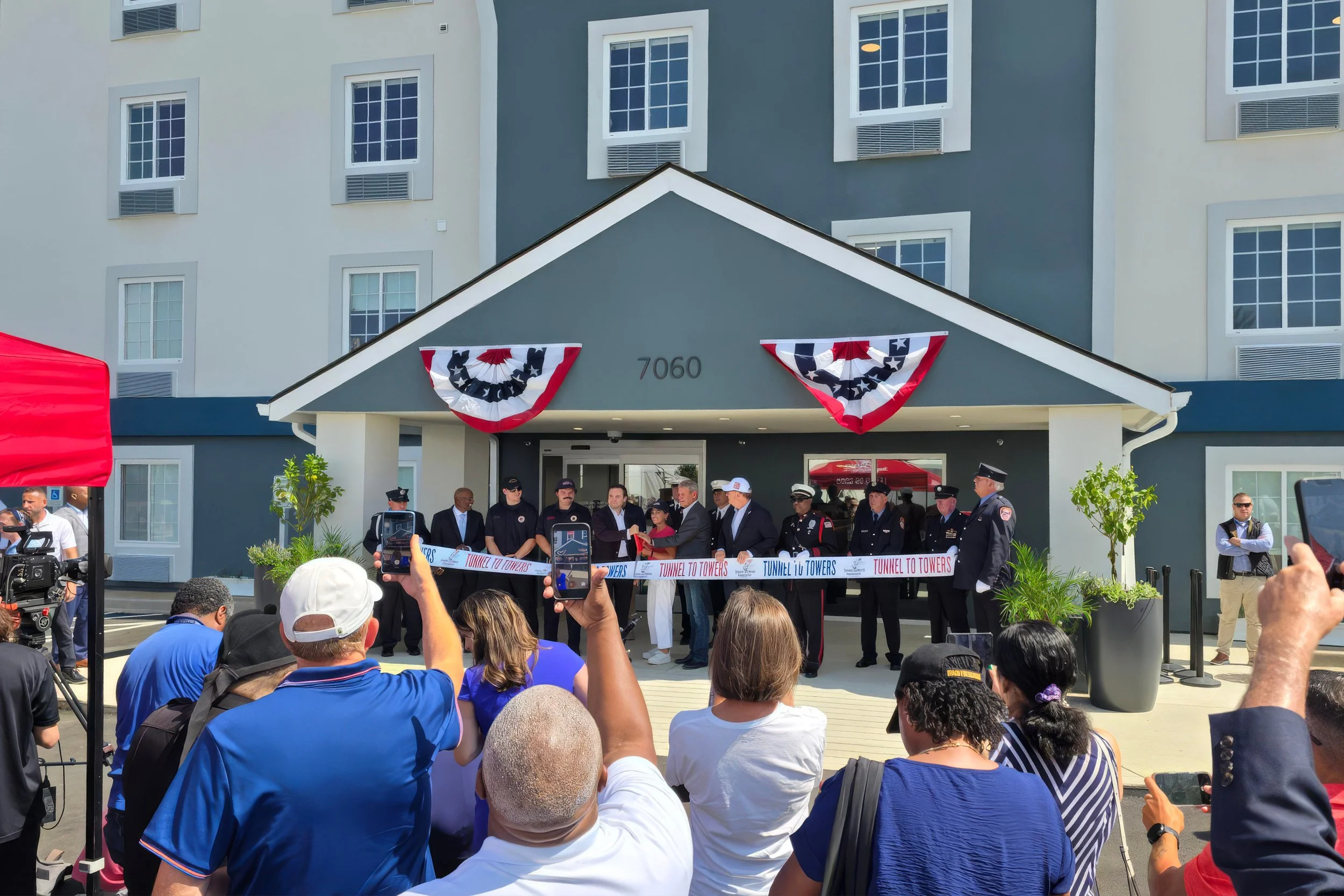 Ribbon cutting ceremony for Tunnel to Towers new Veterans Village in Memphis, TN.