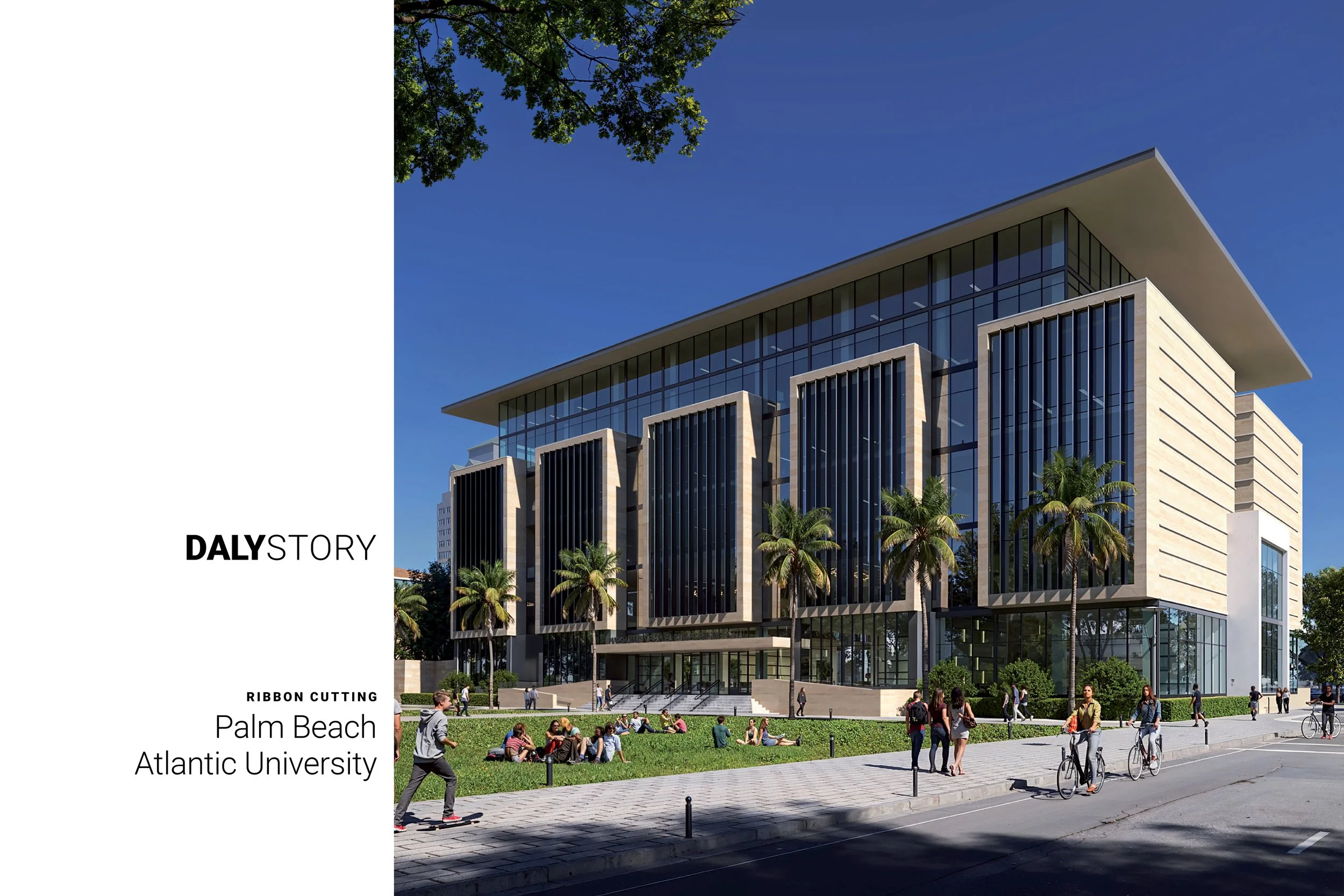 Rendering of the new business school at Palm Beach Atlantic University. Opening of the new building occured on March 19, 2026.
