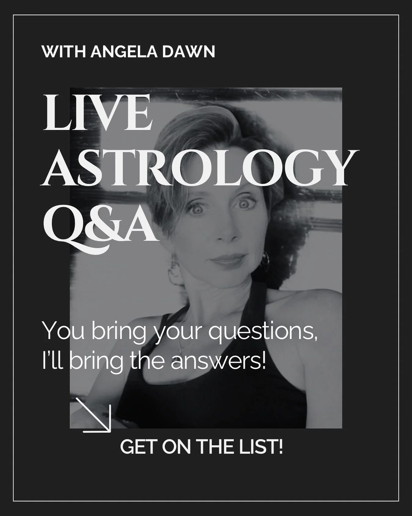 Got Astrology Questions? Let&rsquo;s Answer Them LIVE! ✨

I&rsquo;m hosting a Free Live Astrology Q&amp;A and you&rsquo;re invited! 🌙🔮

This is your chance to:
💫 Ask questions about your chart, current transits, or lunar/solar cycles
💫 Gain clari