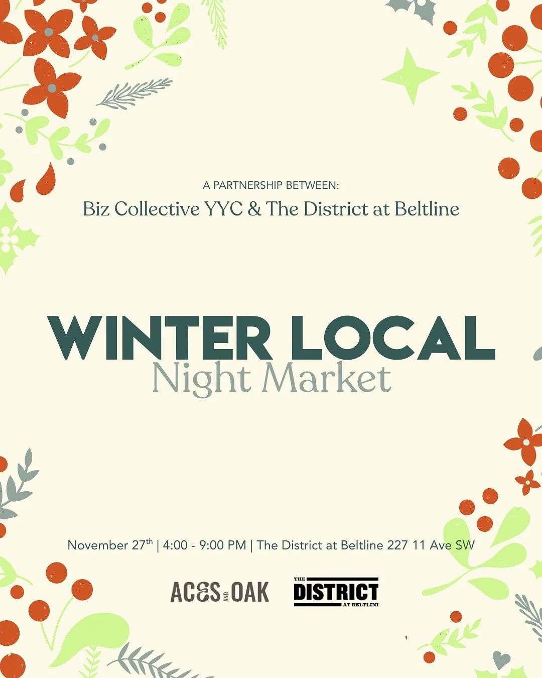 Comment &ldquo;FREE&rdquo; to get your ticket🎄👇

Get ready for the Winter Local market Calgary... we&rsquo;ve teamed up with The District at Beltline to bring you a mixed indoor and outdoor night market you won&rsquo;t want to miss.

Come celebrate