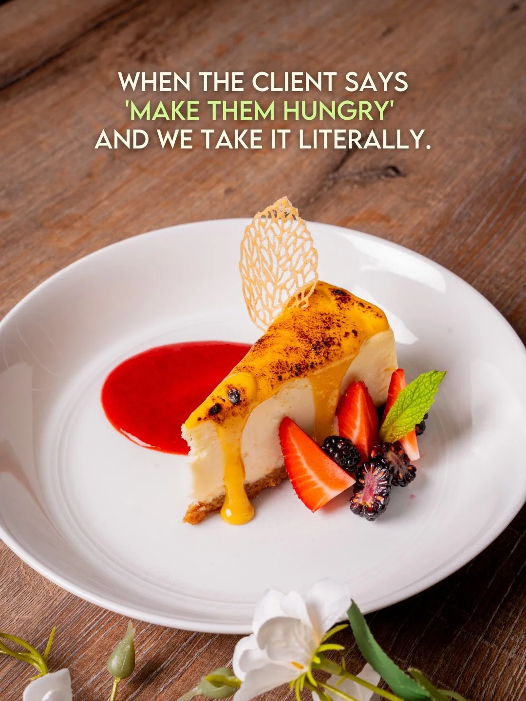 The secret ingredient? Strategy🍓

High performing food photography isn&rsquo;t just about good lighting. It&rsquo;s about knowing who you&rsquo;re feeding. Before we ever pick up a camera, we&rsquo;re asking these questions:

Who&rsquo;s your ideal 