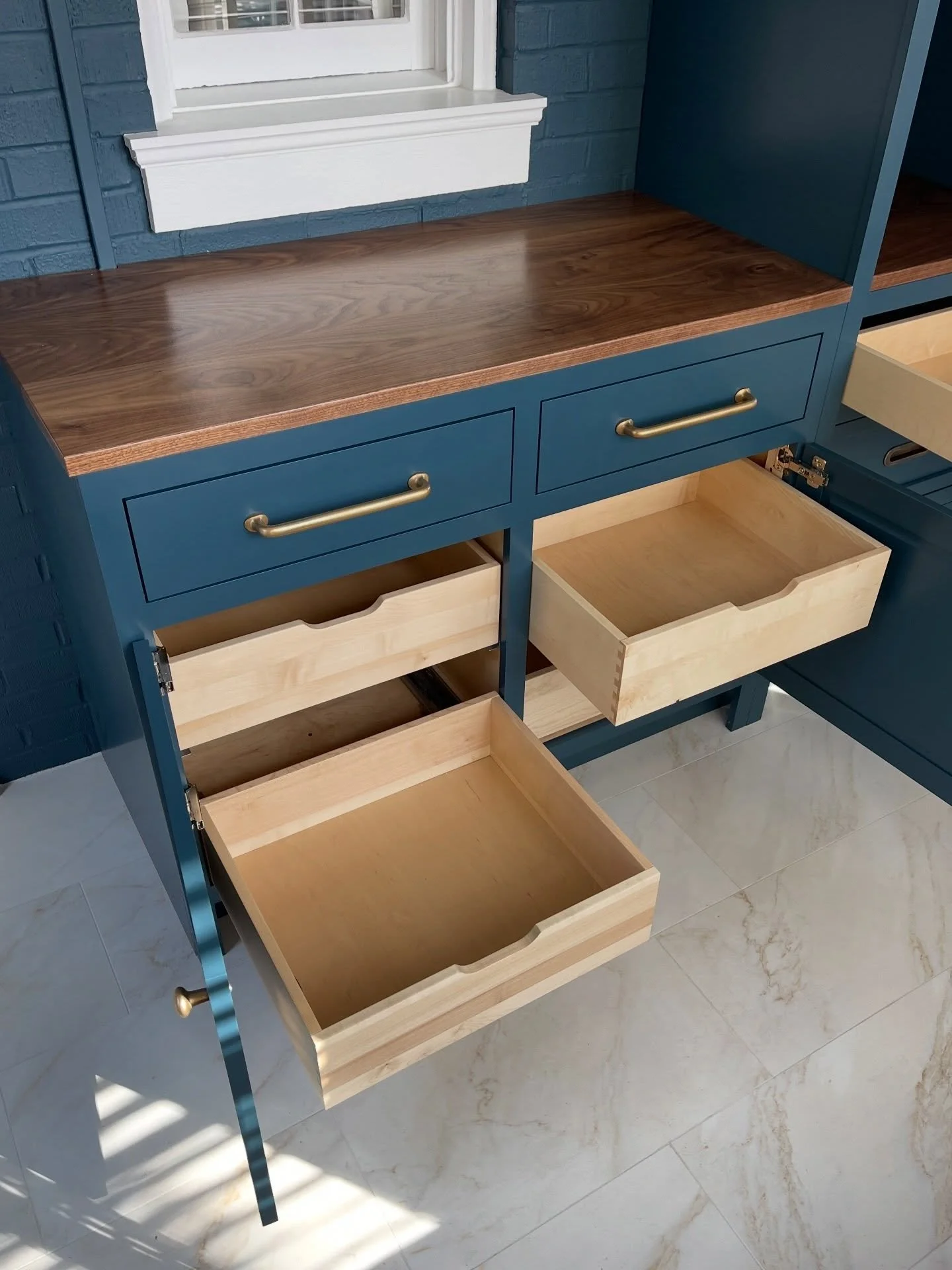 True to our name&hellip; #bluedoor #custom #builtin