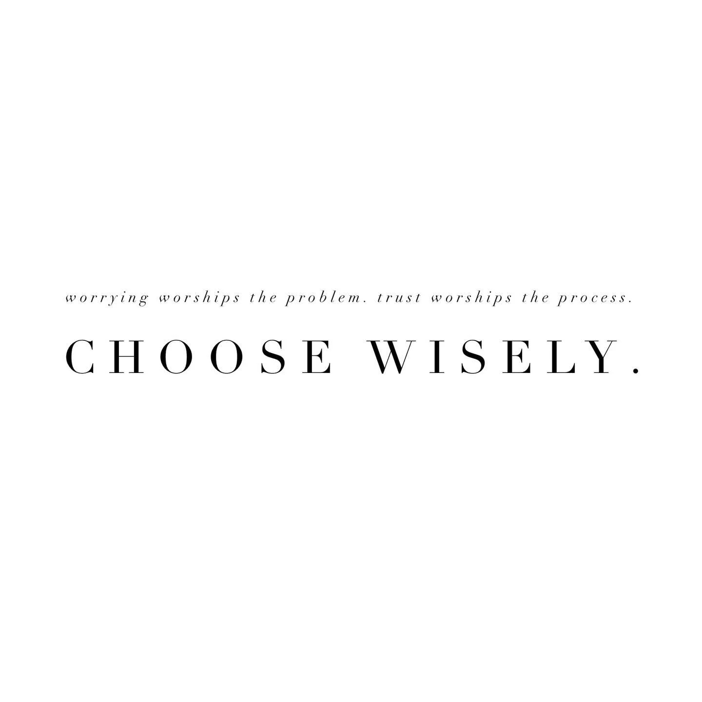Worrying worships the problem. 
Trust worships the process. 

Choose wisely. &hearts;

#thoughts #quotes #successmindset #feminineleadership #trusttheprocess #inspiration #faithoverfear