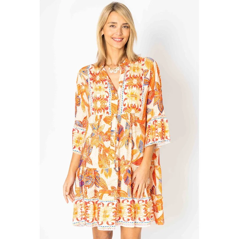 Print Flower Baby Doll Dress