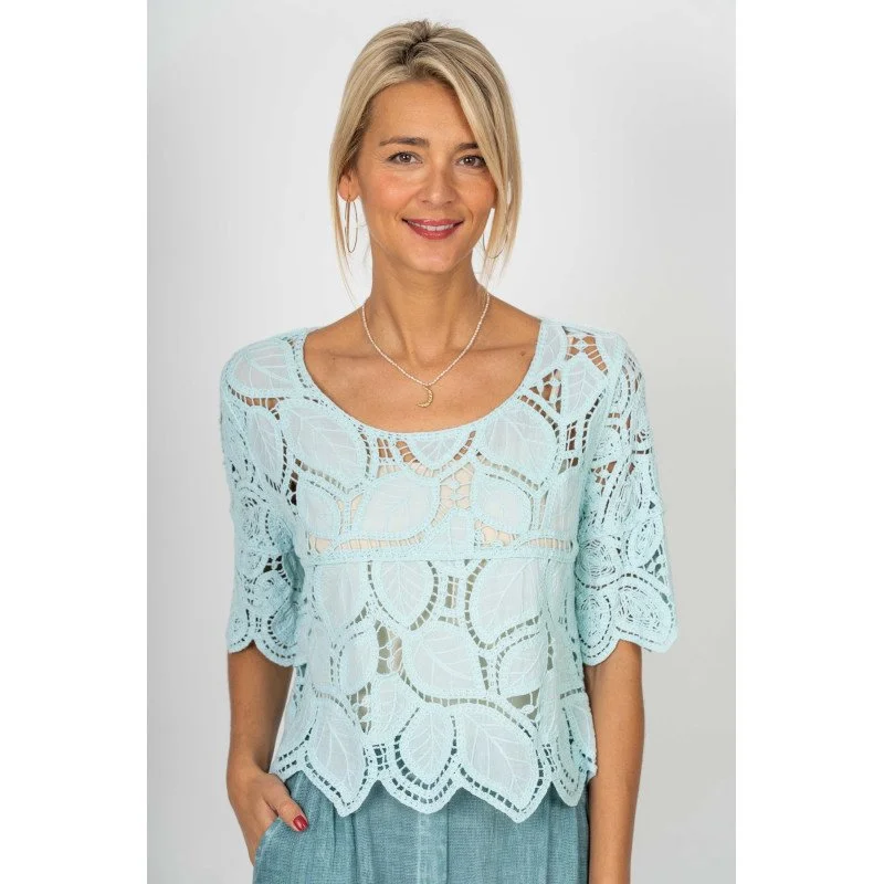 Lace Short Sleeve Top
