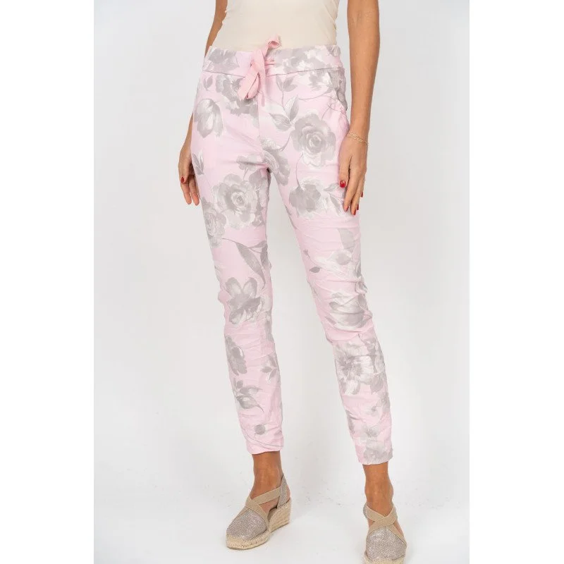 Rose Print Jogger Pants
