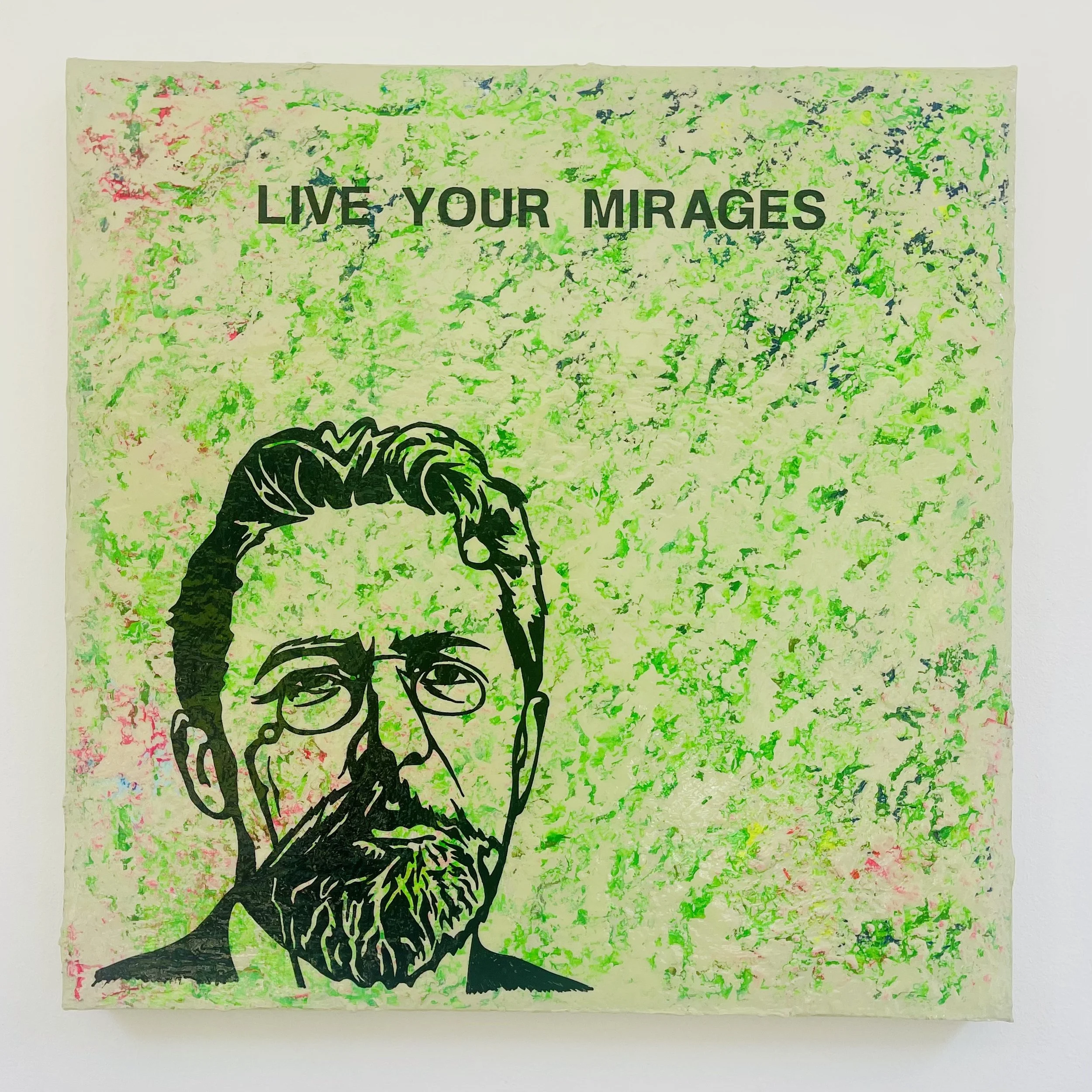 CHEKHOV - LIVE YOUR MIRAGES
Cement/Green
50cm x 50cm 3D CANVAS