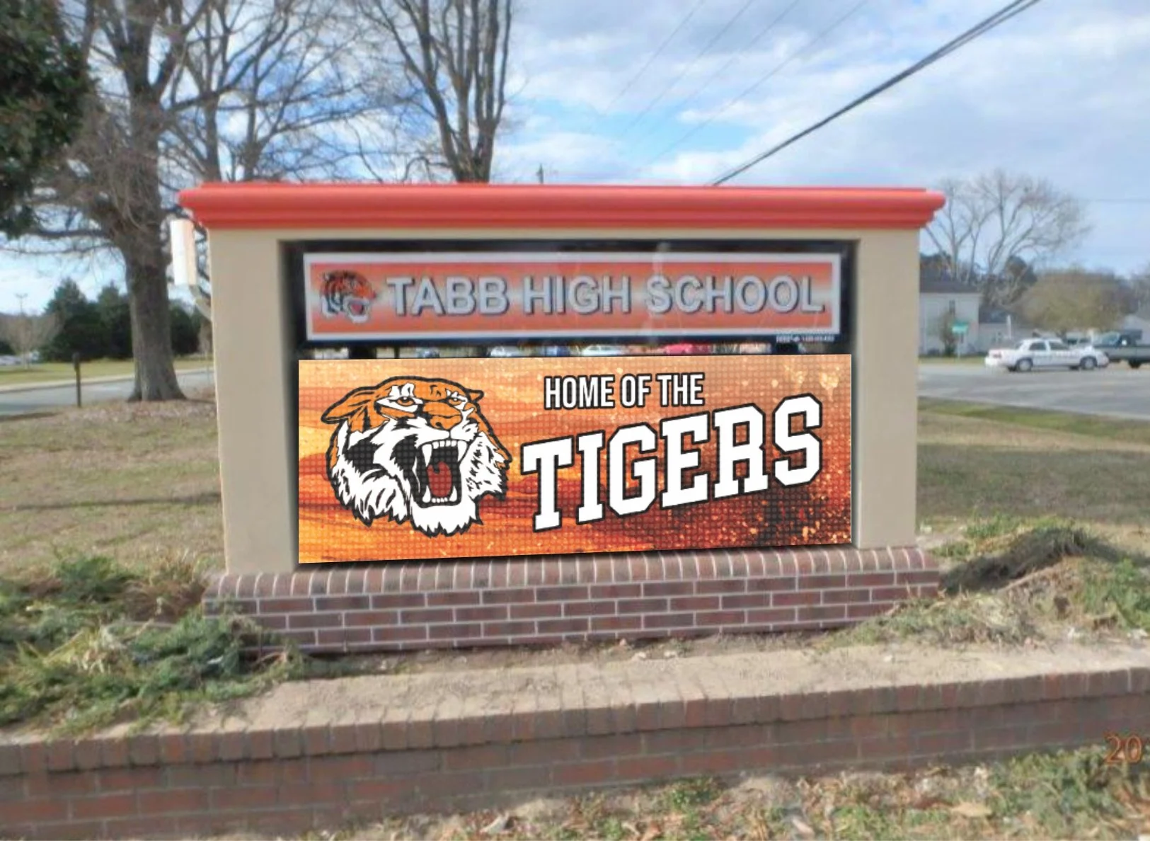 LED Monument sign for Tabb High School in York County, Virginia
