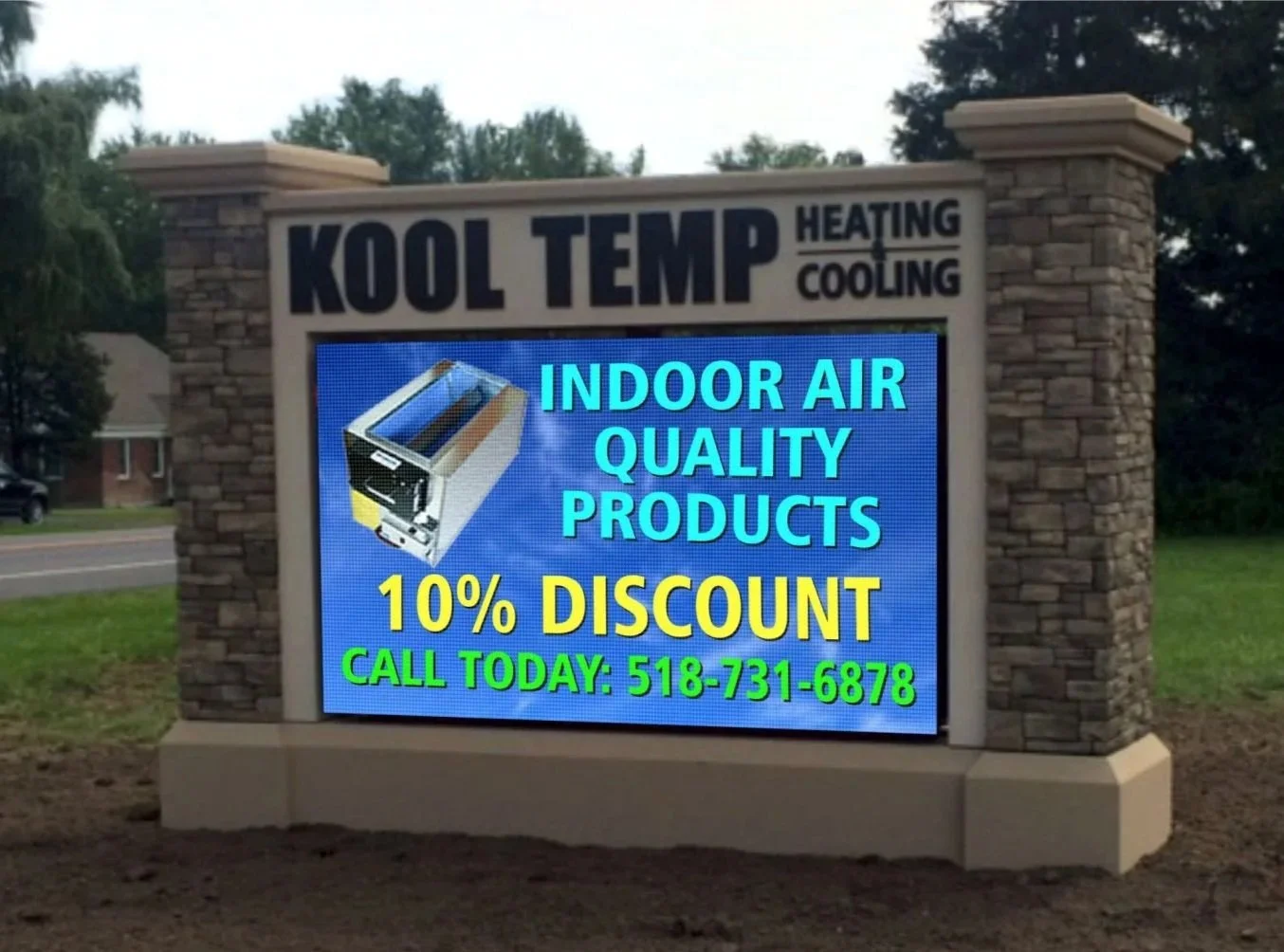 LED Monument Sign for Kool Temp Heating & Cooling