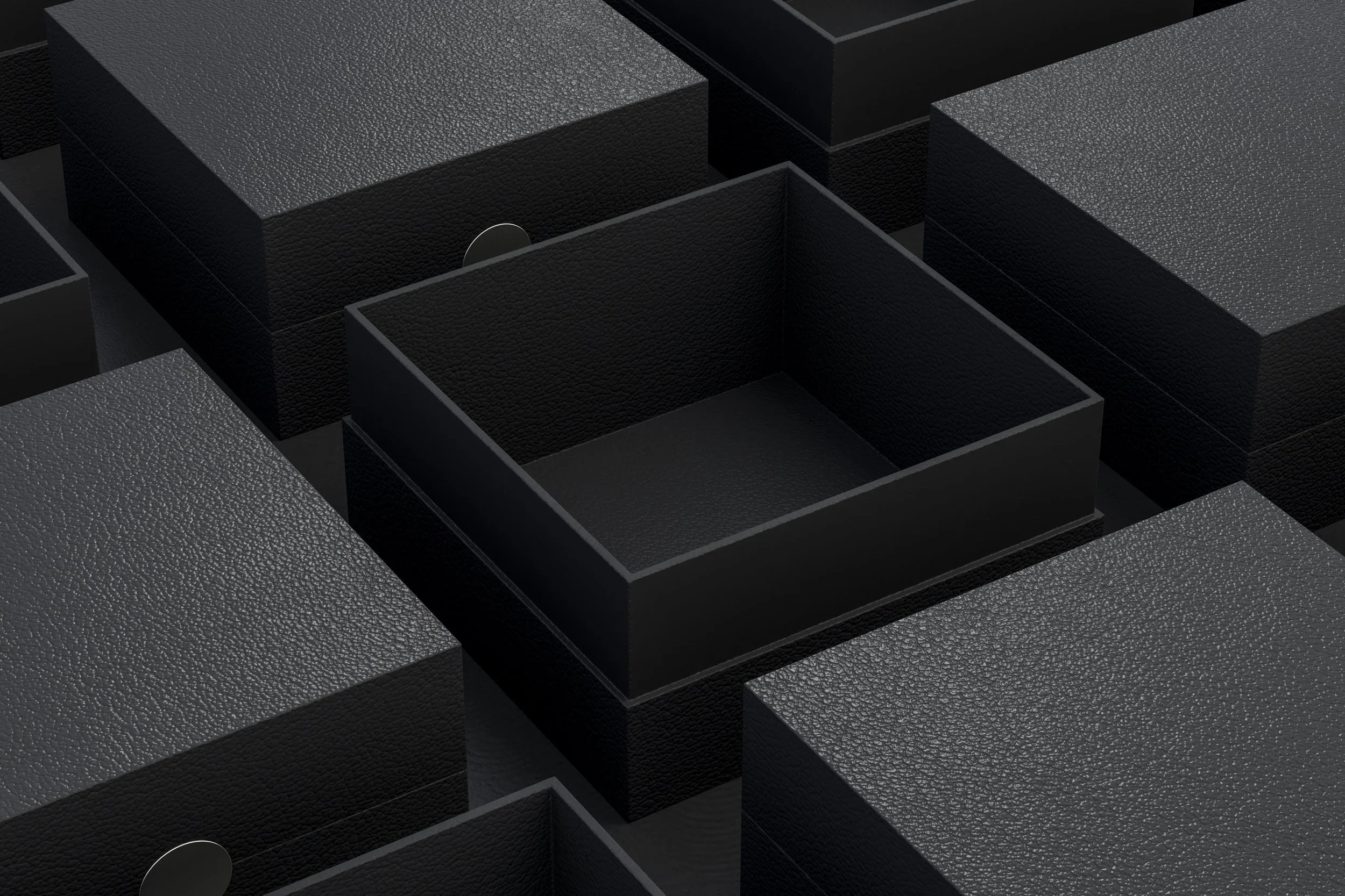 Black textured geometric blocks