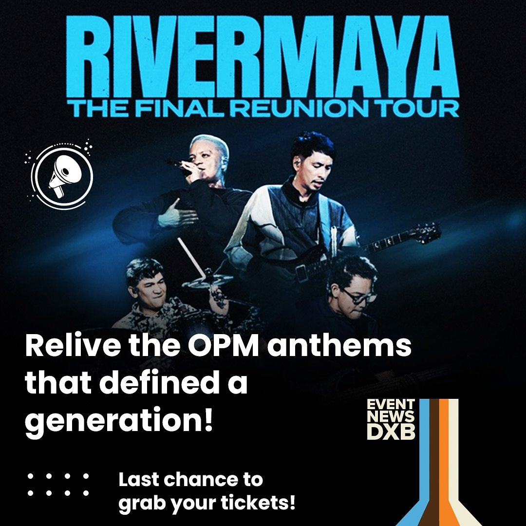Relive the anthems that defined a generation, as legendary Filipino rock band @rivermayaband takes the stage at Coca-Cola Arena on 9 February. 

Celebrating their legacy with The Reunion World Tour, the one-night-only concert will be filled with nost