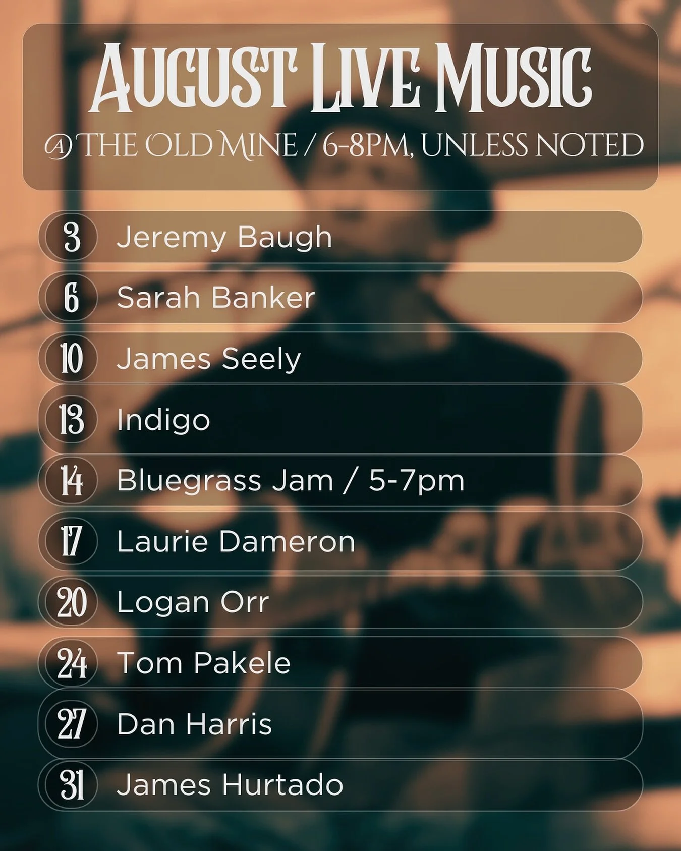 LIVE MUSIC!! 🎶 Every Sunday and Wednesday night from 6-8pm at The Old Mine! All ages, free admission. Join us! 

PLUS&hellip; a special Bluegrass Jam on August 14th from 5-7pm. All musicians at all skill levels are invited to join the fun! 🪕

#erie