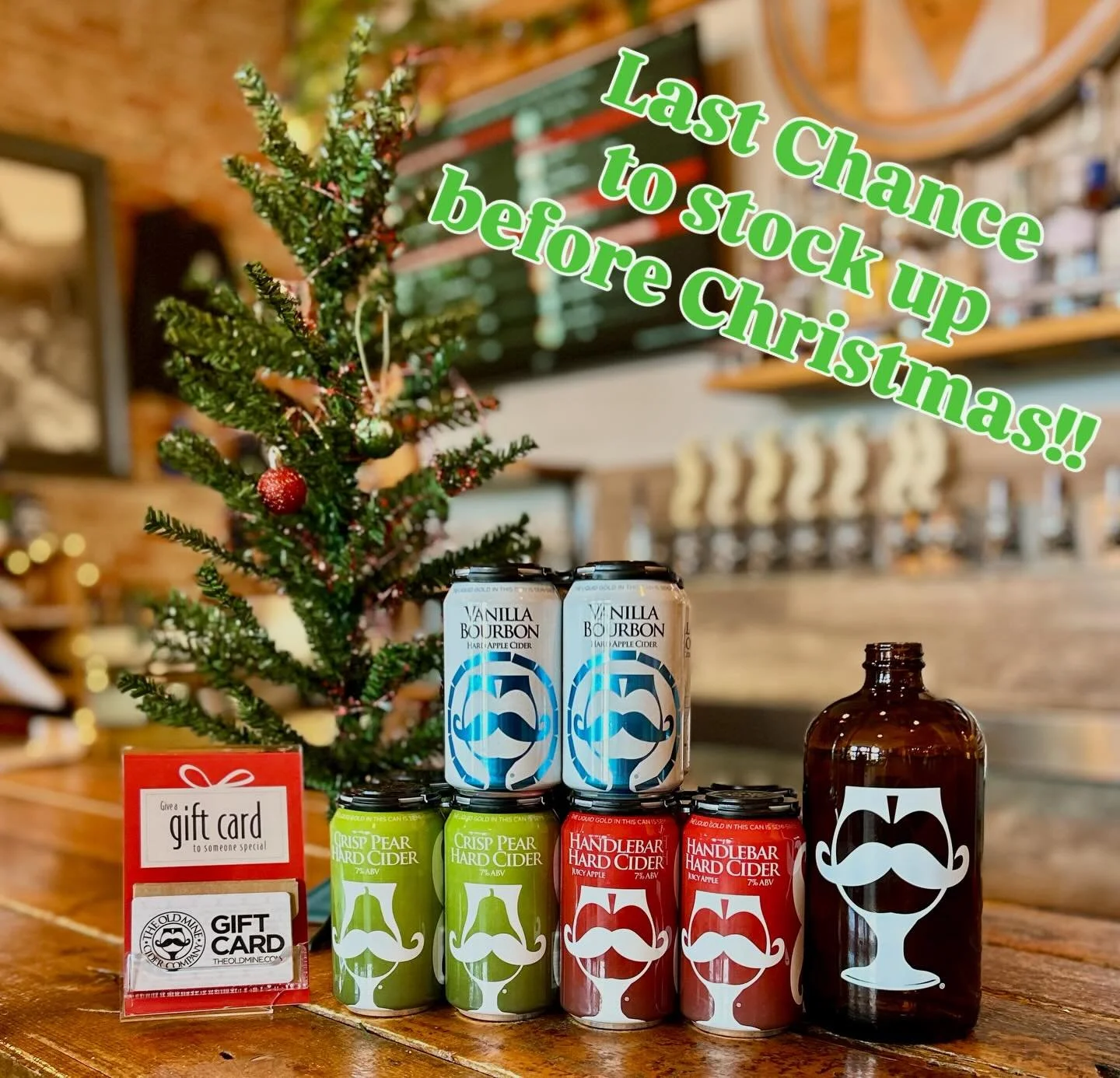 ALERT: stock up now for the holidays! We&rsquo;re not going to be open next week until Friday 12/26 so if you&rsquo;re in need of cider come visit us today or tomorrow!!