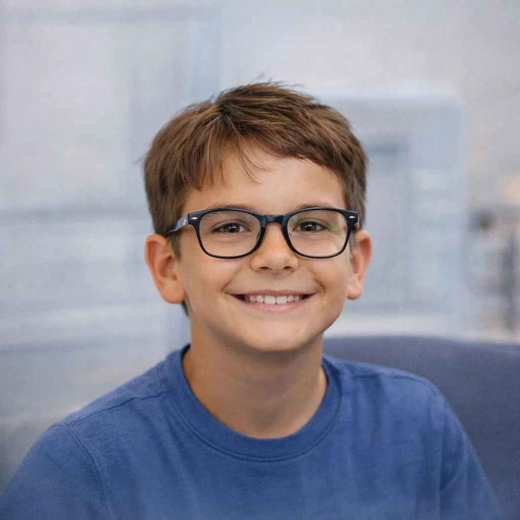 Geometric drawing of an outline square with sections divided by vertical, horizontal, and diagonal lines.