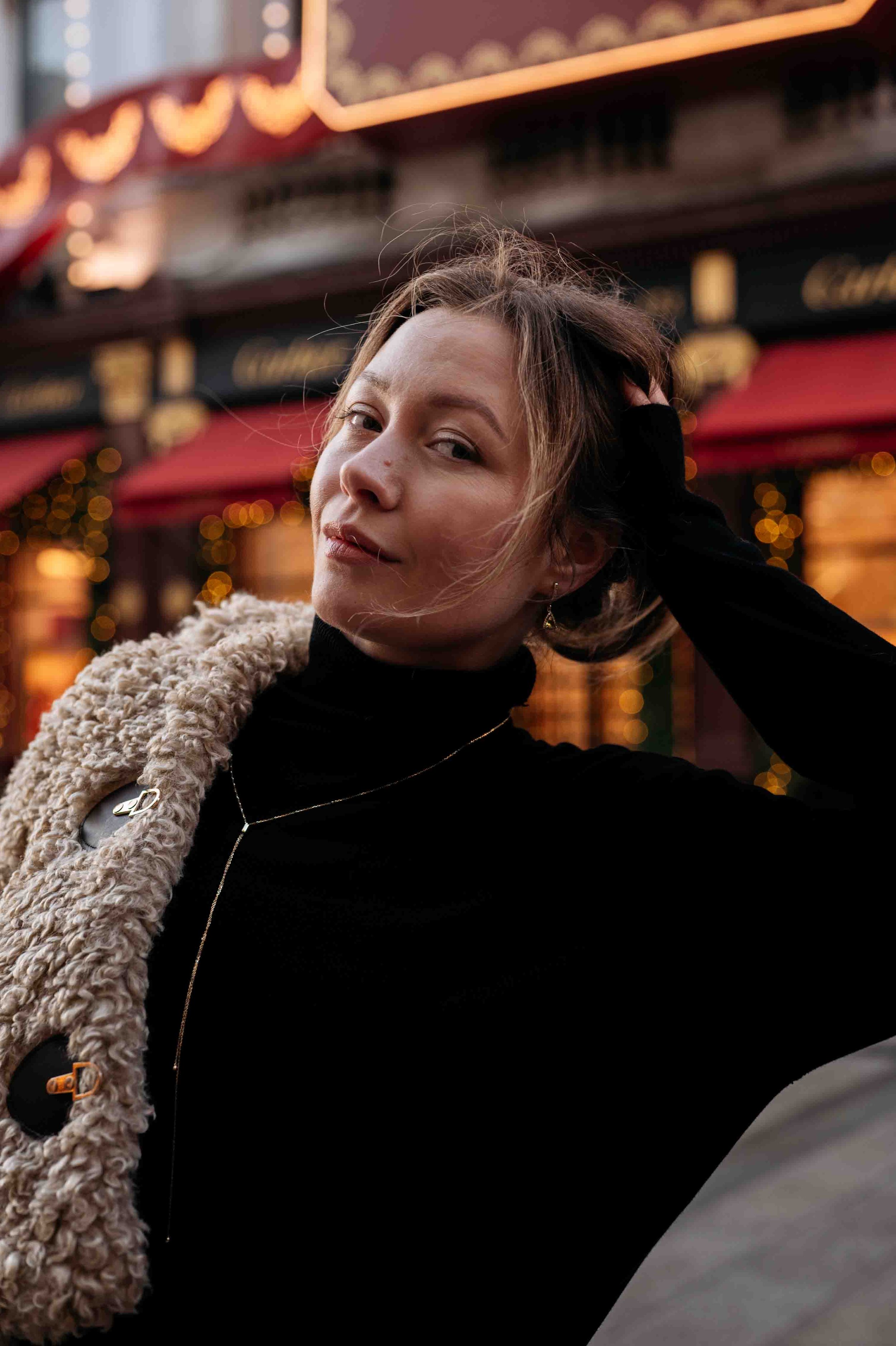 Portrait near luxury boutiques