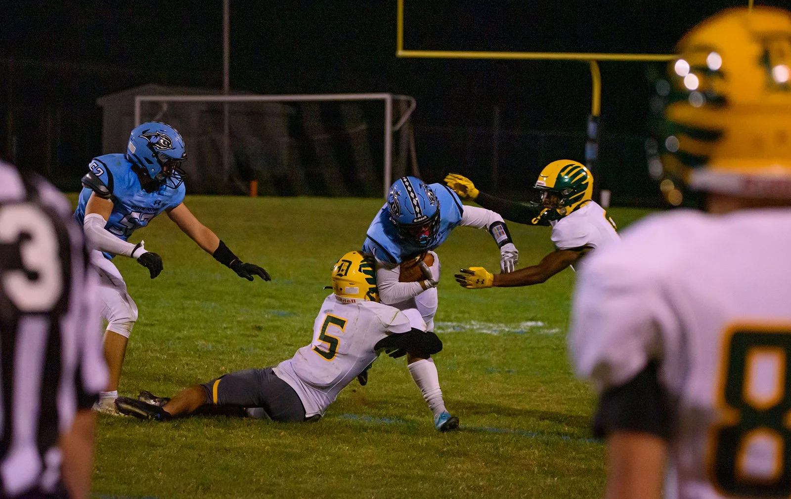 Westminster High School football game action