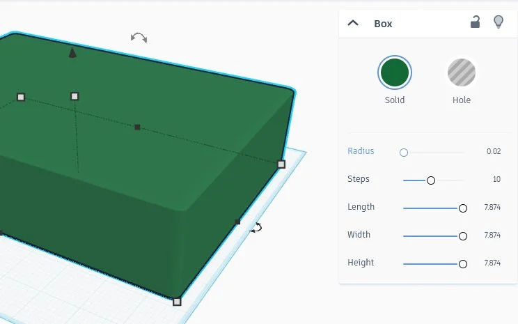Using the Radius Tool