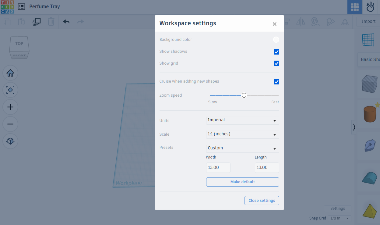 Settings Changes