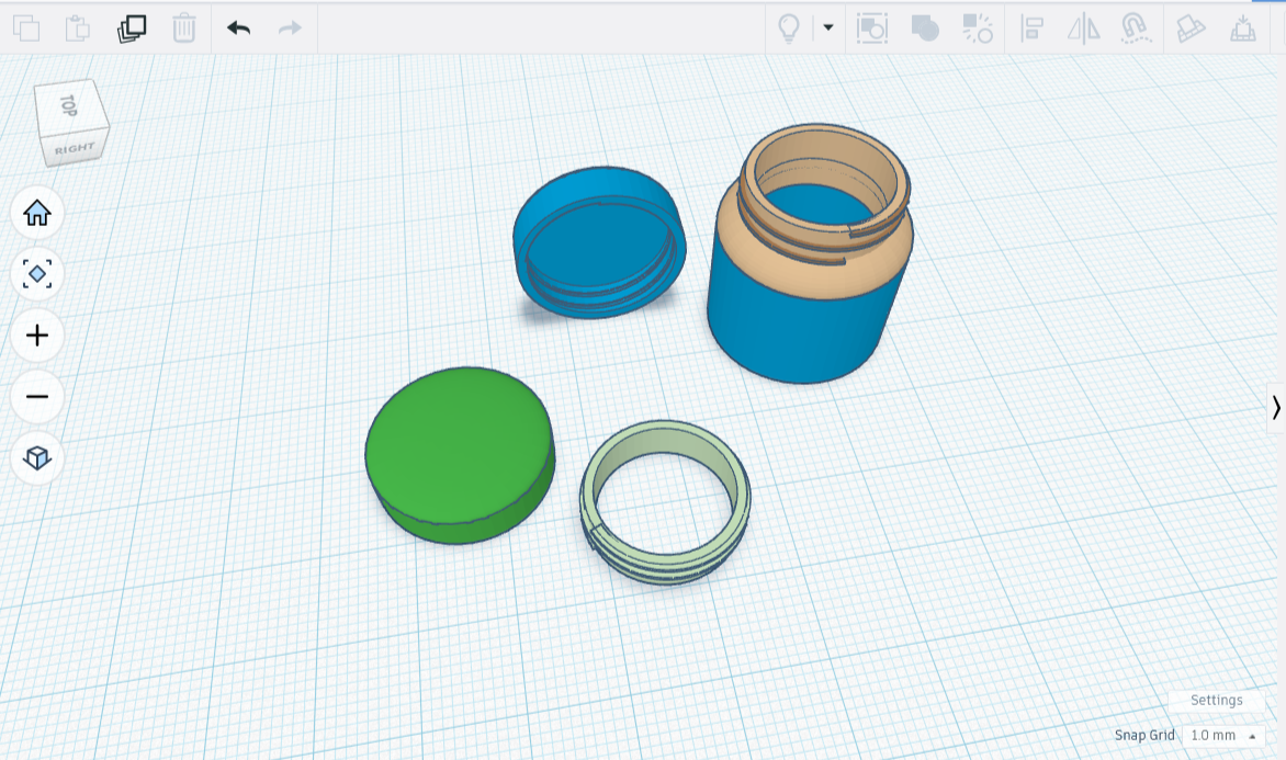 Bottle and Threaded Lid