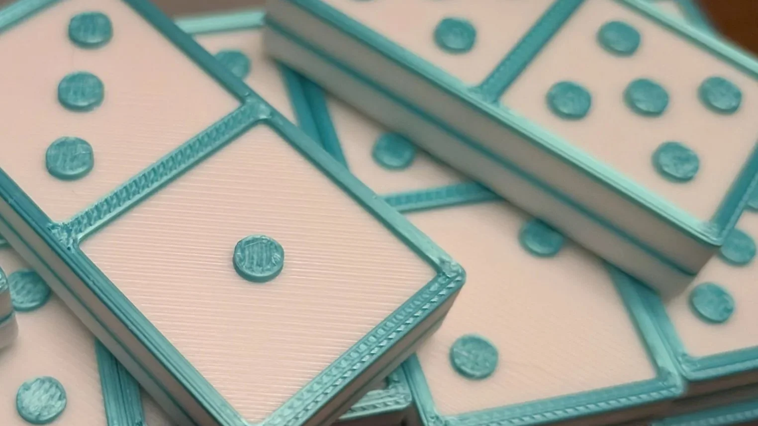 Designing and 3D-Printing a Custom Set of Dominoes Splashed with Color!