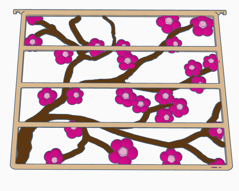 Custom 3D-Printed File Separator with Cherry Blossom Branch Design