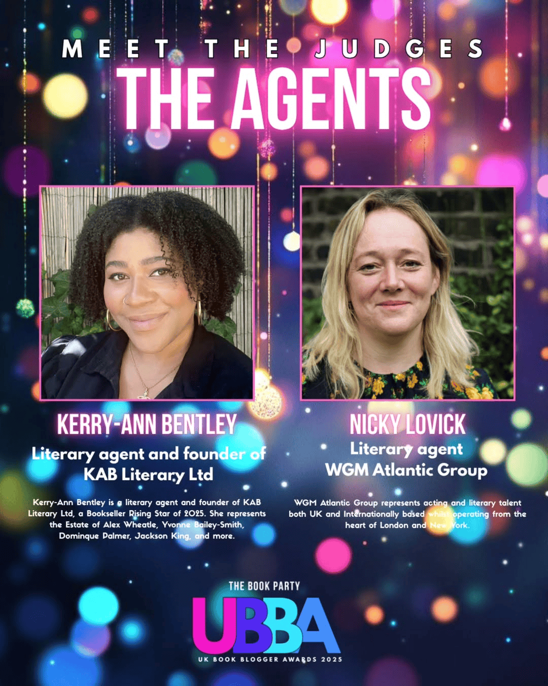 Kerry-Ann is an agent judge for The Book Party’s UK Book Blogger Awards October 2025