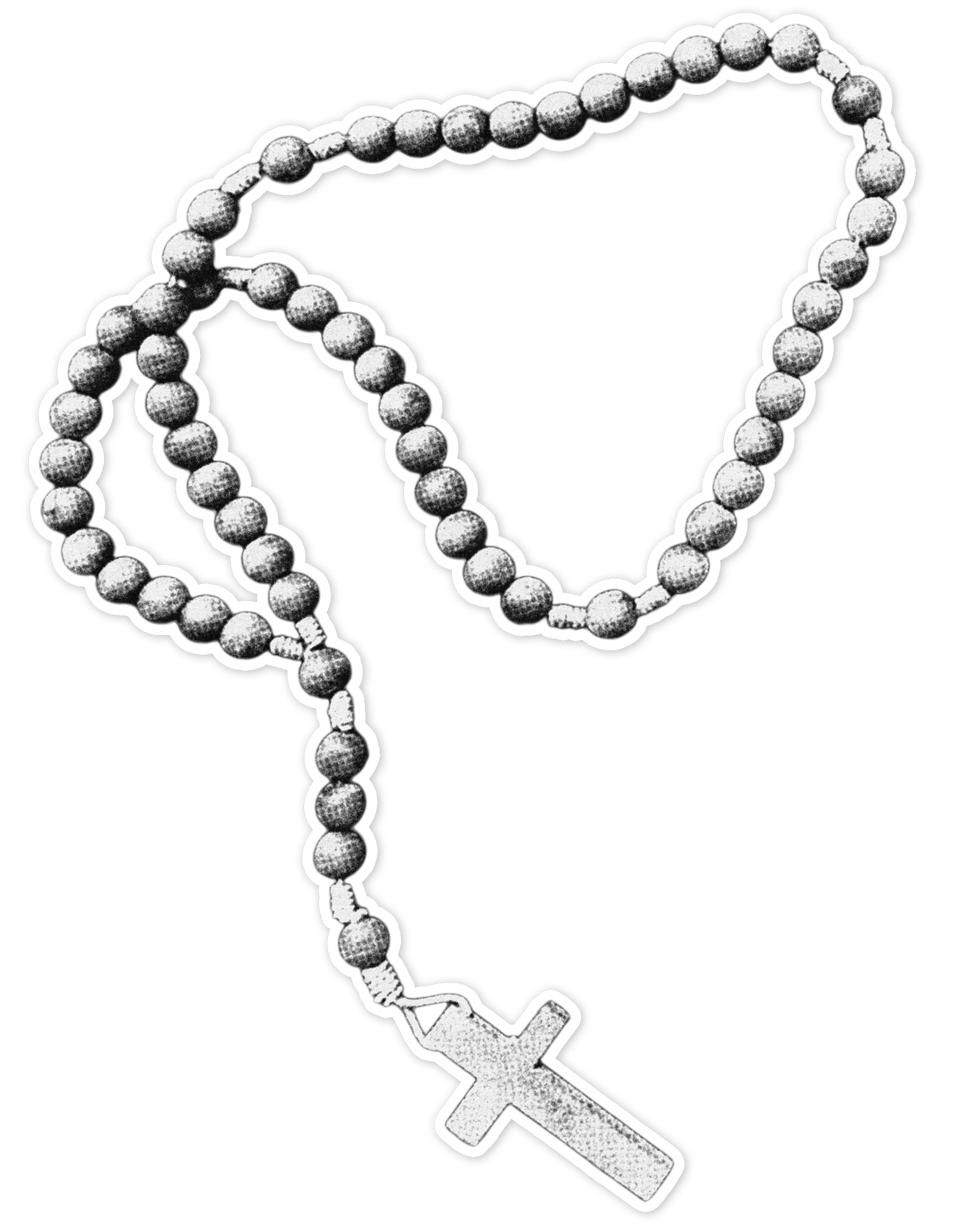 A graphic illustration of a key with a long chain of spherical beads attached to the top, set against a dark background.