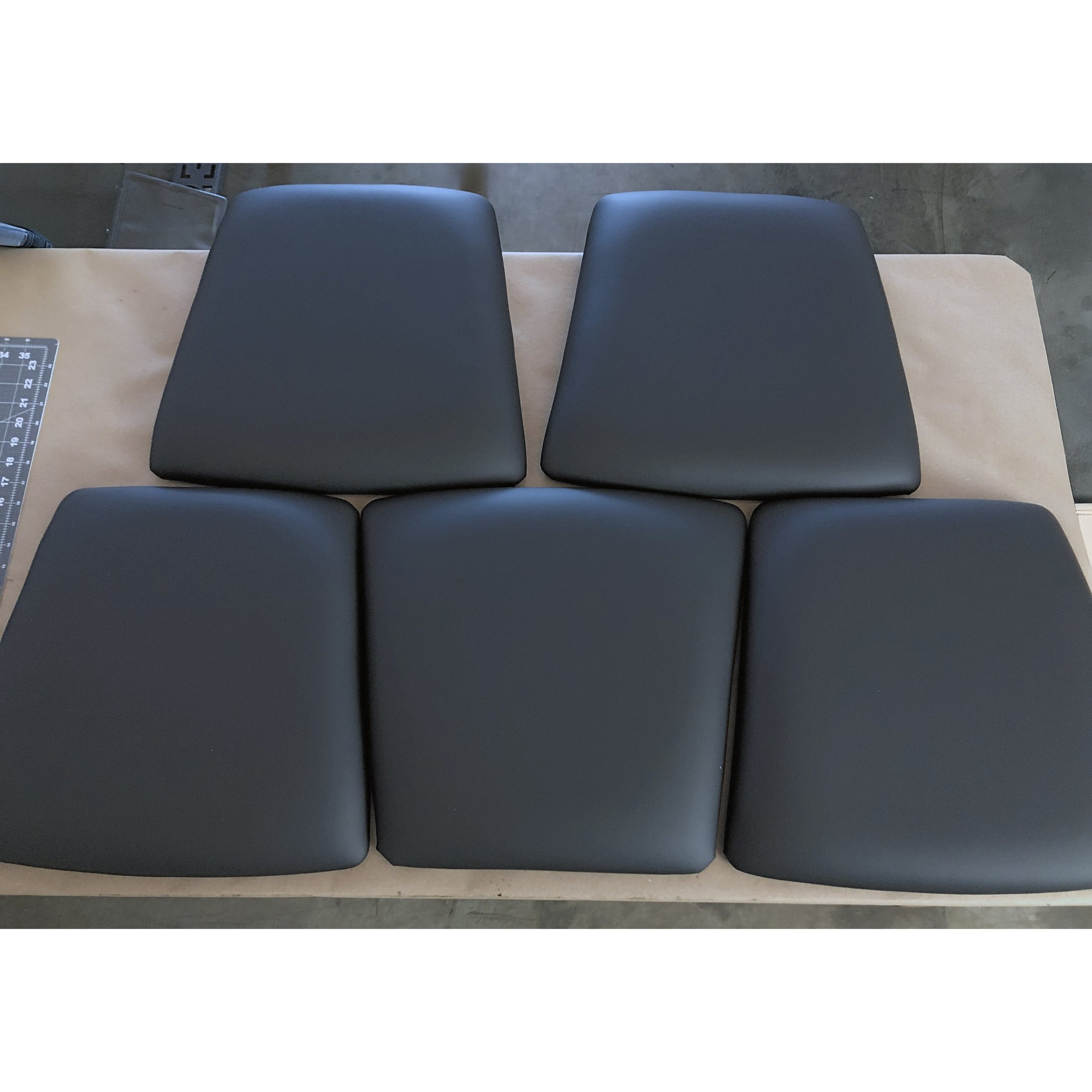 new dining chair seat pads in black vinyl