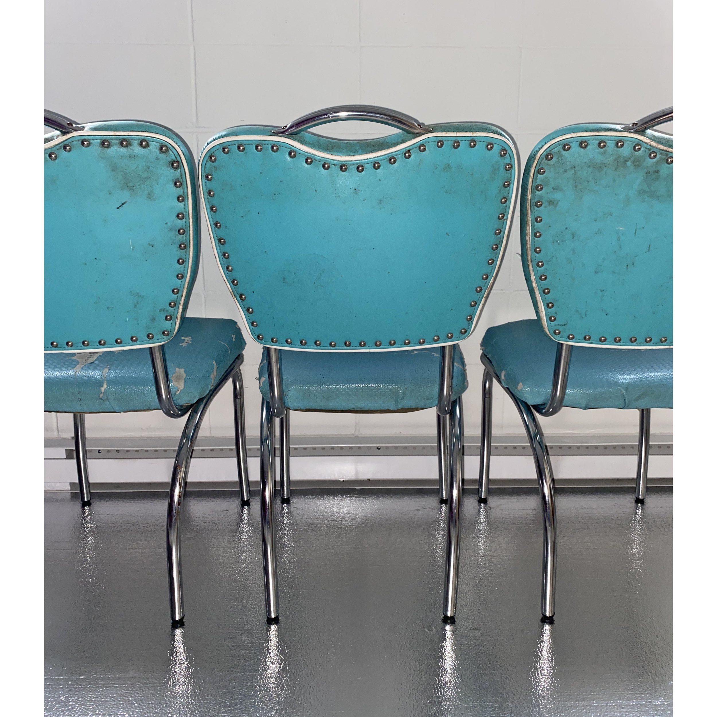 retro dining chairs - old back view