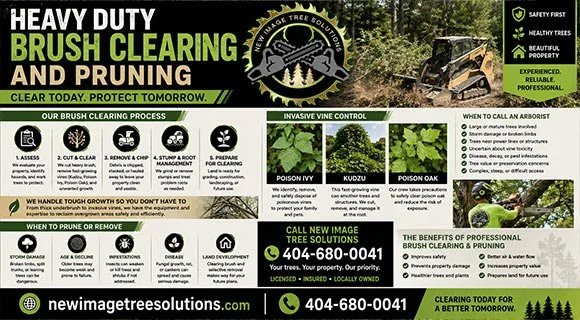 dense tree and brush clearing infographic