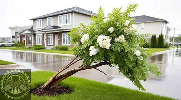 severe lean tree weakness and disease identification