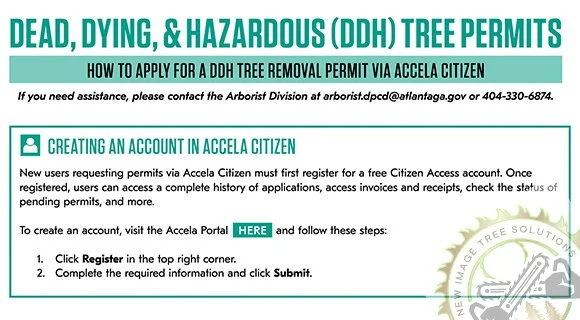 atlanta georgia dead dying hazardous tree removal permit