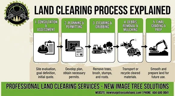 land clearing process infographic