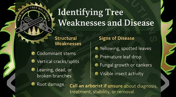 infographic tree weakness and disease identification