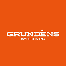 Groundens logo with orange background and white text that reads 'GRUNDENS' and '#WEAREFISHING'.