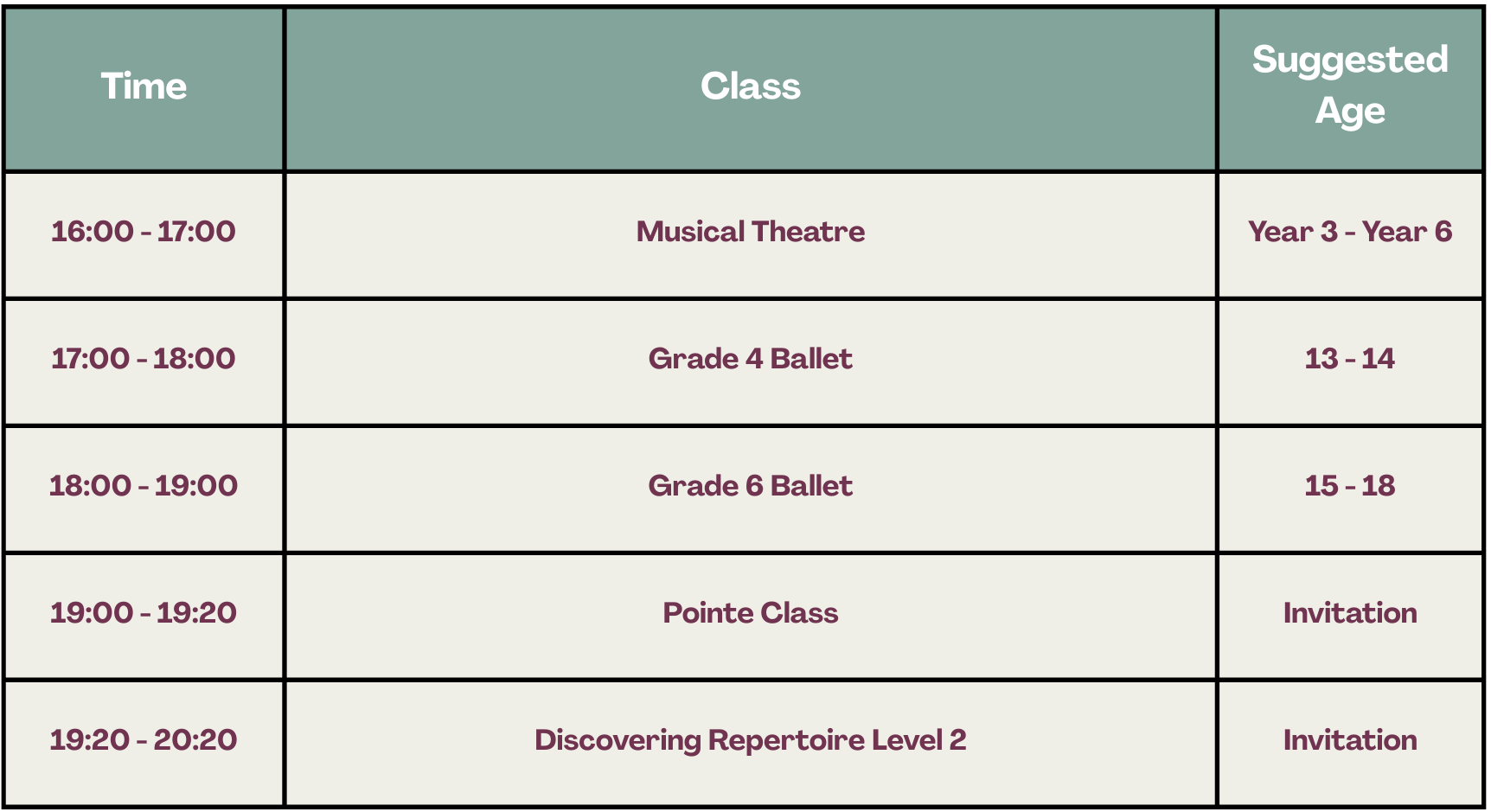 Class Timetables — Infinity Dance Cornwall