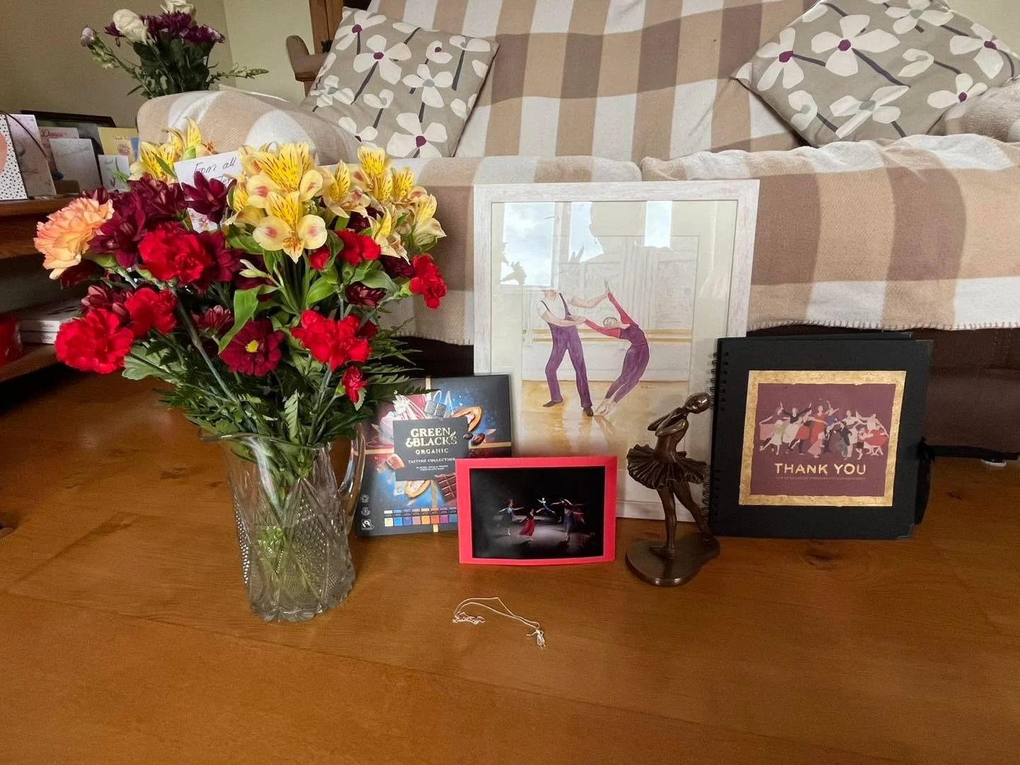 Some of the lovely thoughtful gifts that the school clubbed together to get me, and a photo of Debbie and I, because we rarely get photographed together! 😂