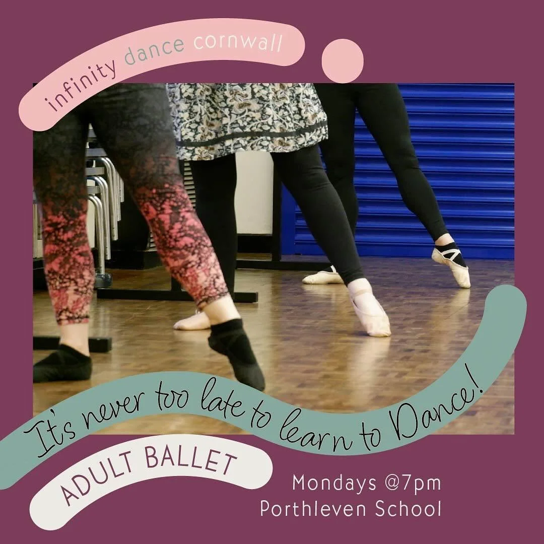 ✨ Adult Ballet in Porthleven ✨
🩰 Mondays at 7:00pm

Always wanted to step back into the studio? Or perhaps rekindle a childhood hobby? Our Adult Ballet class is the perfect space to do just that.

This class is designed for all abilities - whether y