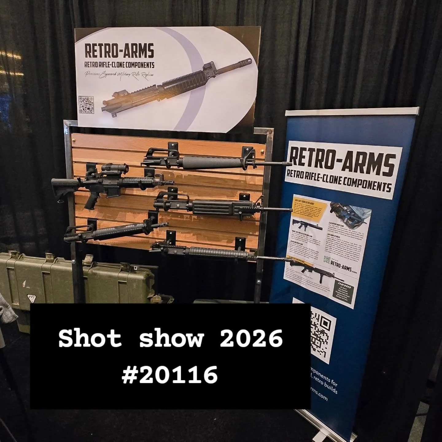 We got new shit, come by the booth or go the new improved retro-arms.com