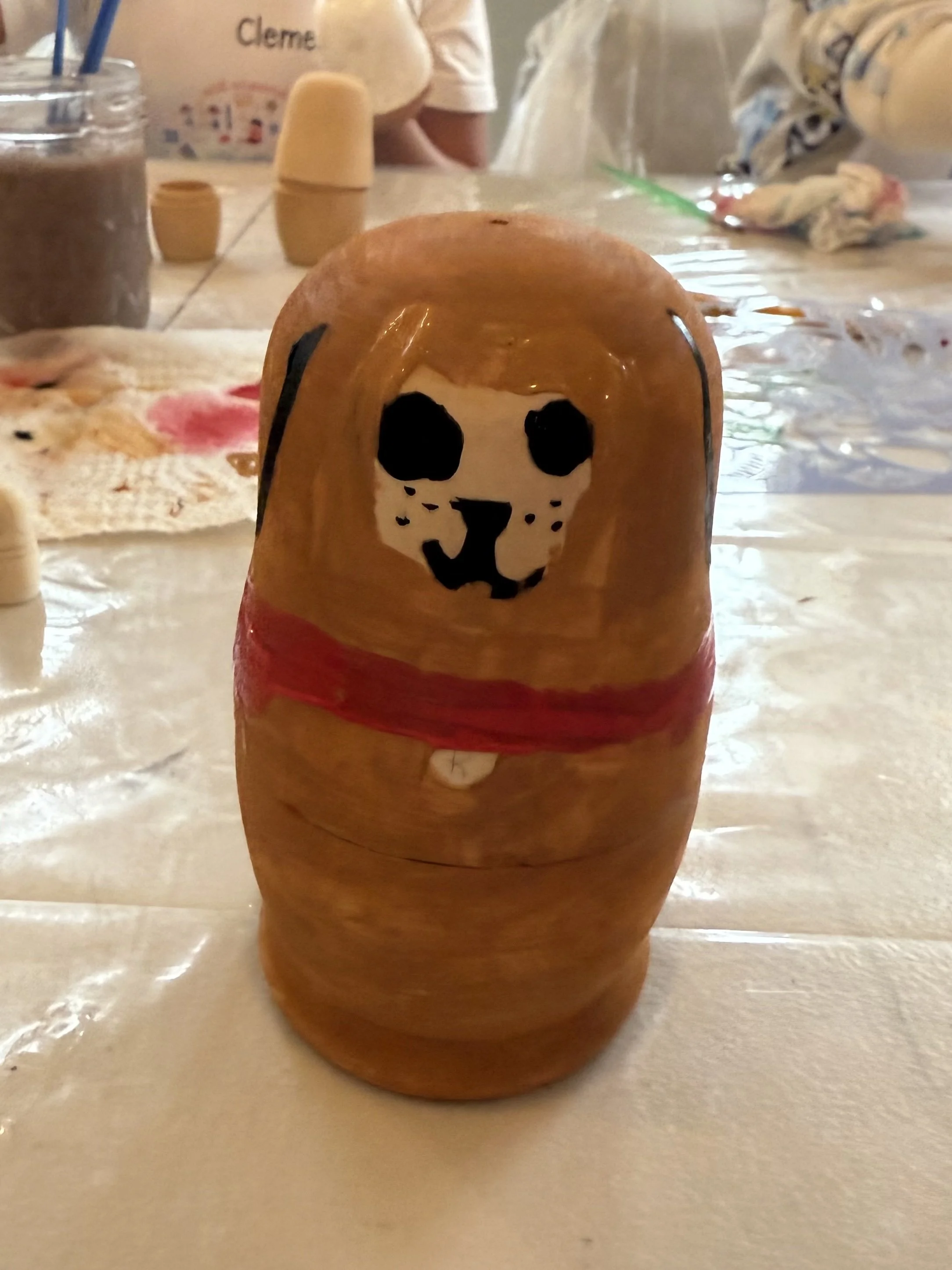a nesting doll craft painted by a child in ashburn virginia art class