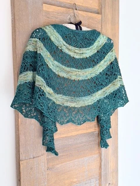 Cobblestone Lane lace shawl knitting pattern hanger door angle.jpeg