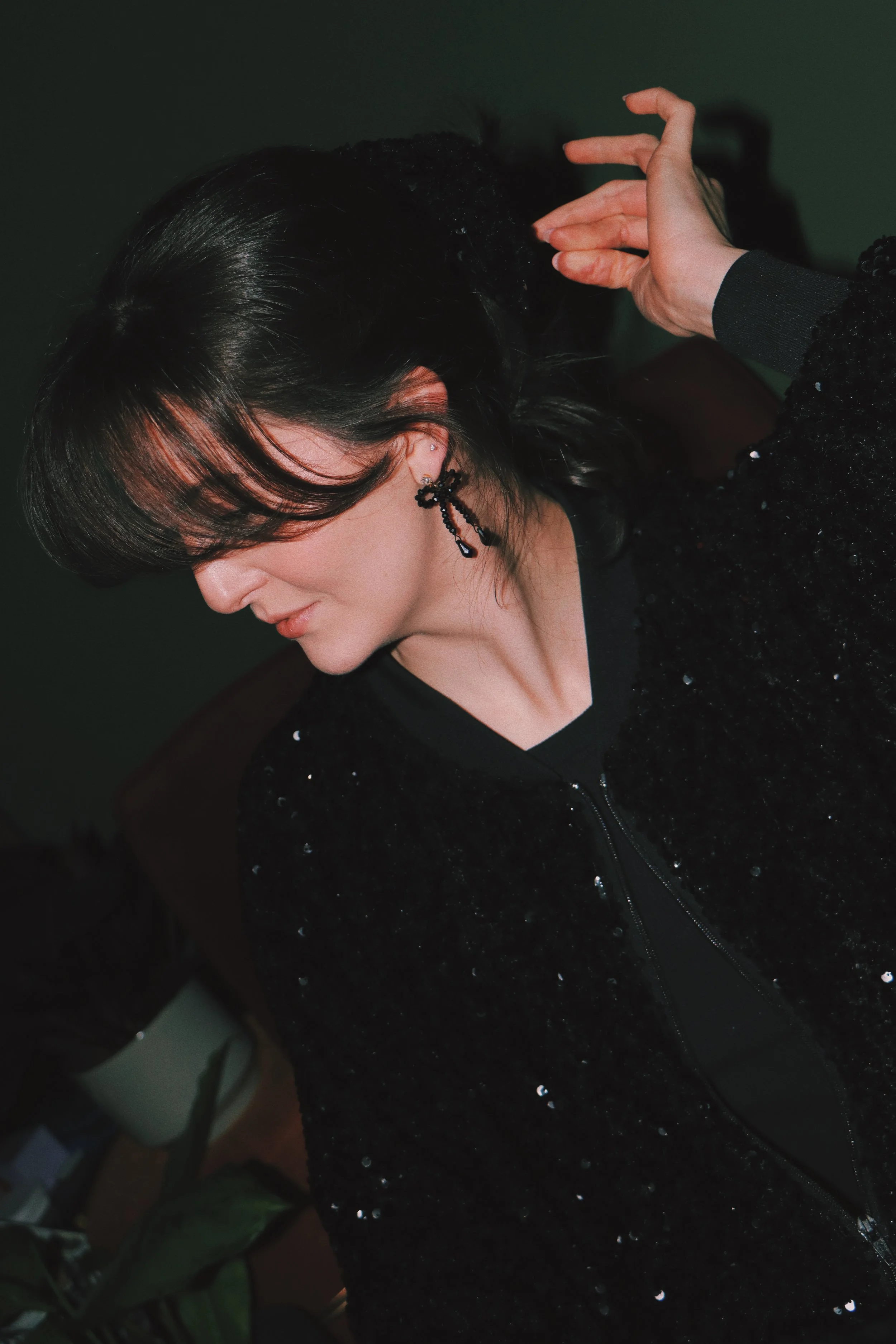 ADORN Bow Earrings - Black