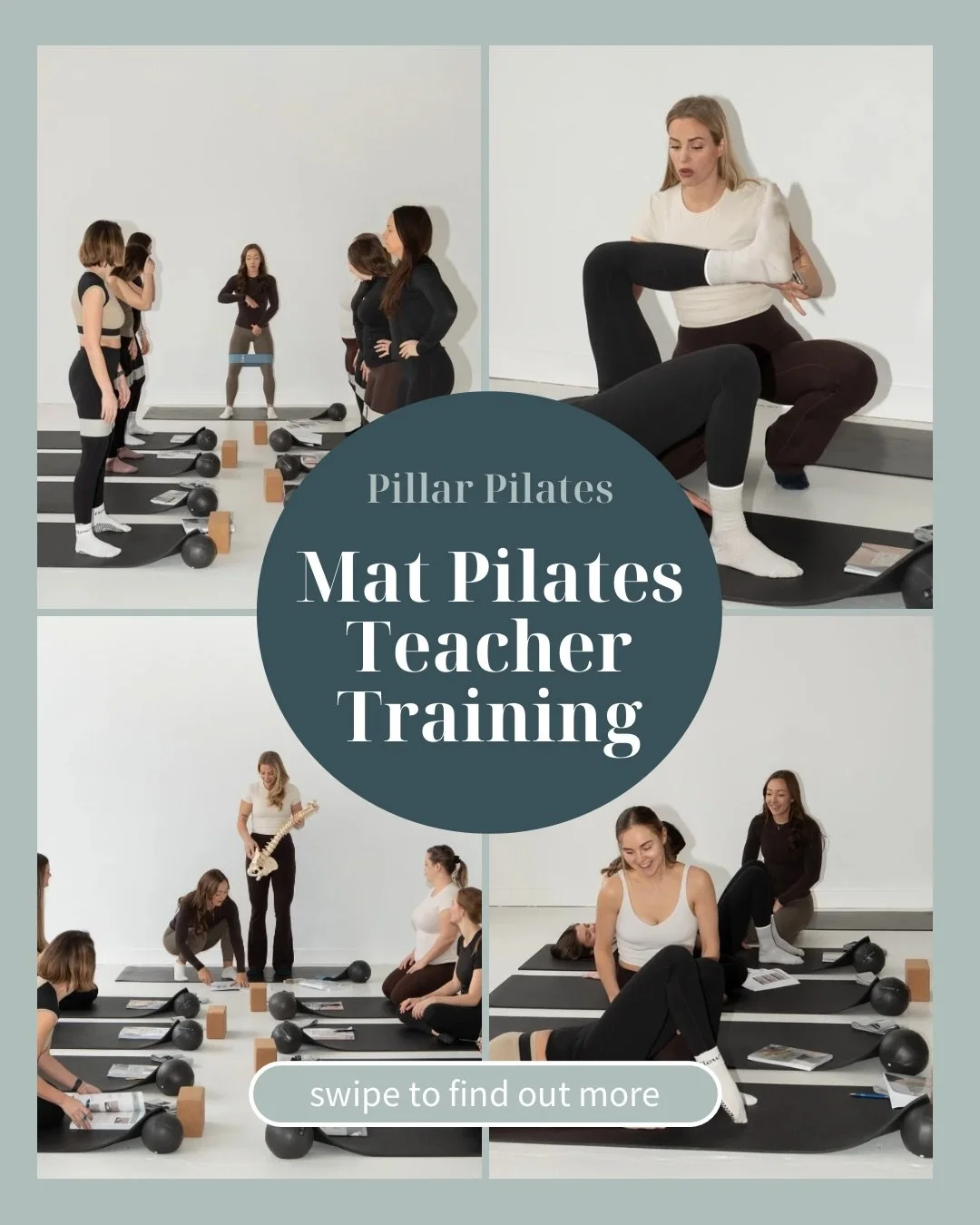 📣One month left to register📣

Our Pilates teacher training program offers a unique blend of flexibility and immersive learning to suit your lifestyle. 

Enjoy lifetime access to our online course and printed manuals allowing you to study at your ow