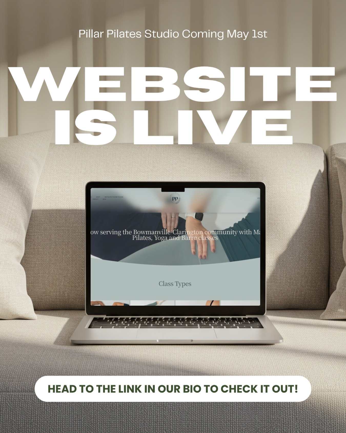 ITS OFFICIAL!!! 

The webpage for our Pilates Studio is now LIVE!!! Classes are open for booking and will be starting Friday May 1st 🎉

We are so excited to have you on the mat moving with us. Please stay tuned for MANY more details including schedu