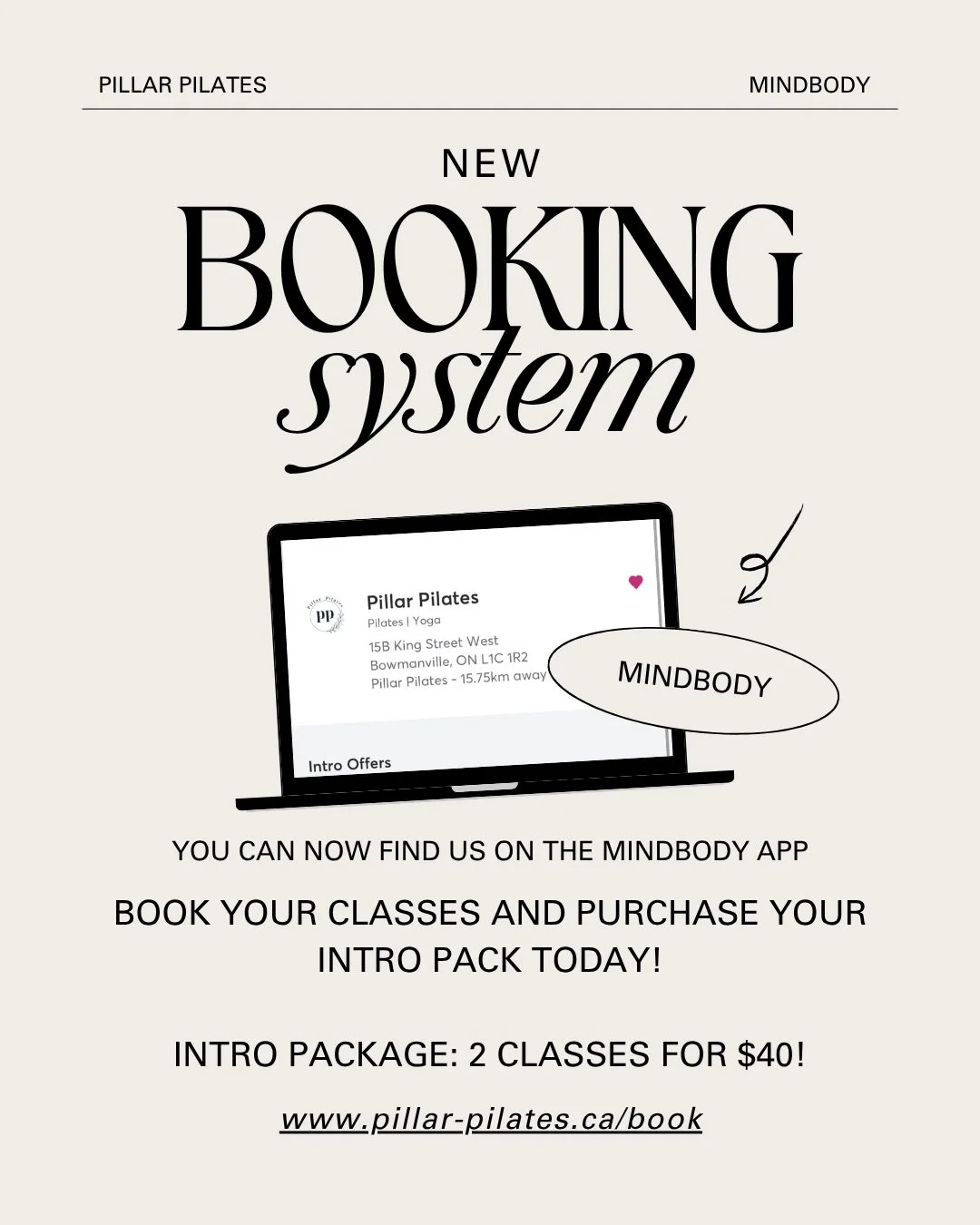 Find us on MINDBODY🙌🏻

We are so excited to make the transition over to MINDBODY - booking your class with Pillar just got a WHOLE LOT EASIER👏🏼

Download the MINDBODY app and search for Pillar Pilates to start booking today! 🧘🏼&zwj;♀️

BONUS: n
