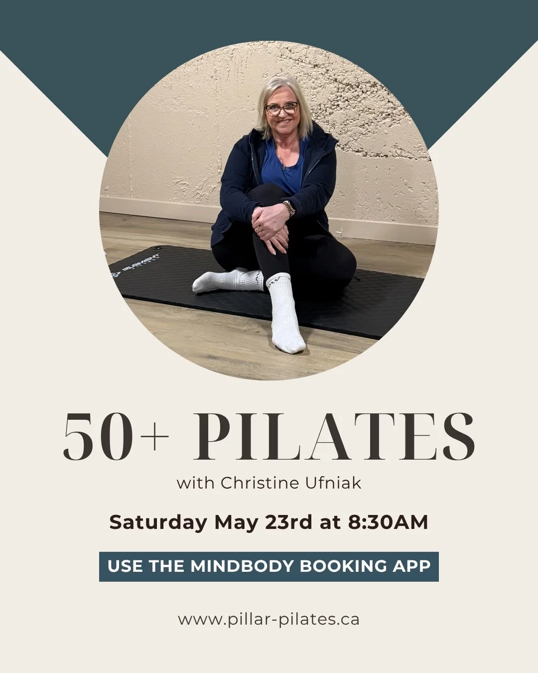 Join Christine this Saturday May 23rd at 8:30AM

An intentionally programmed mat Pilates class designed for adults 50+. With safe movement and directional cues Christine aims to help you improve your mobility, balance and strength for everyday activi