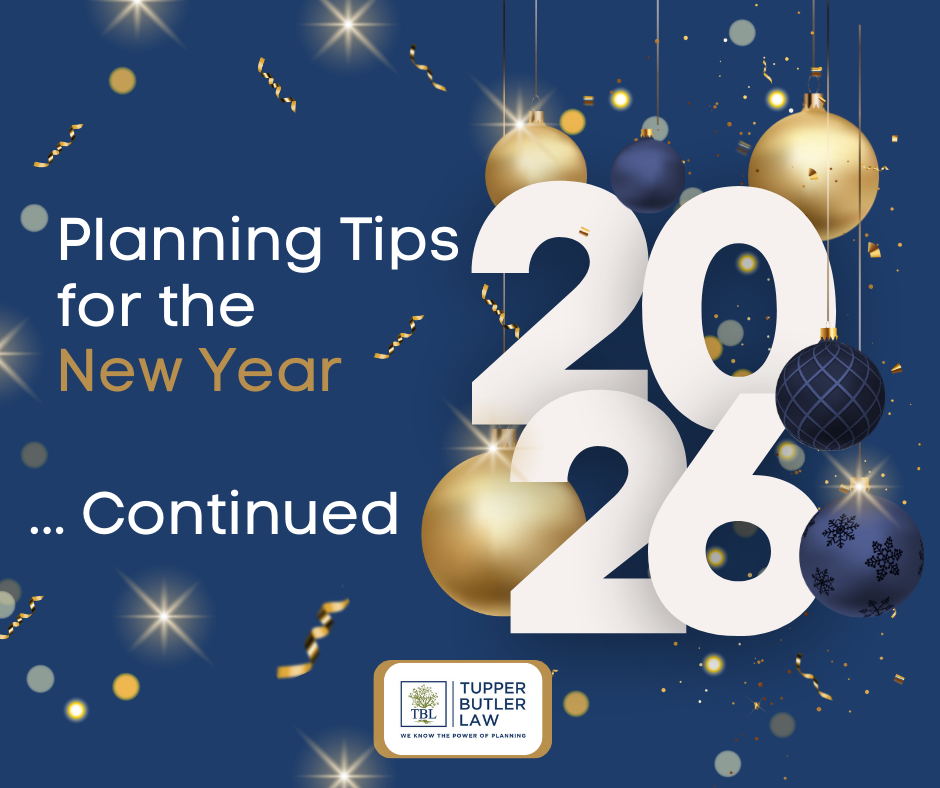 Planning Tips for the New Year, Continued