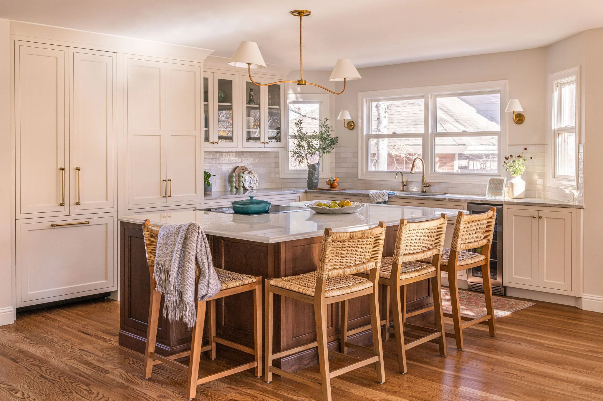 White & Wood Transitional Kitchen